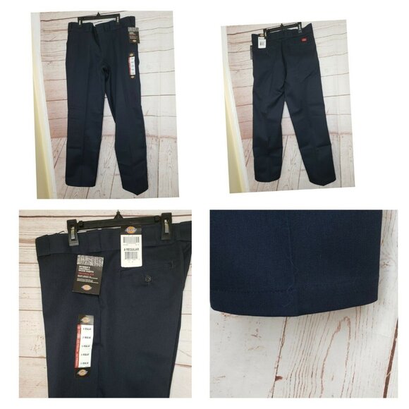 Dickies Original Fit Women’s Mid-Rise Blue Pants – Wrinkle-Resistant 8 Regular - Picture 3 of 12